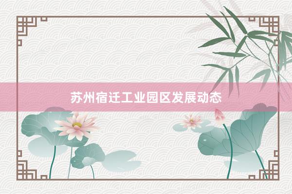苏州宿迁工业园区发展动态